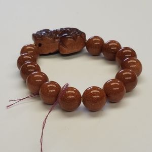 Goldstone Stretch Foo Dog Bracelet
